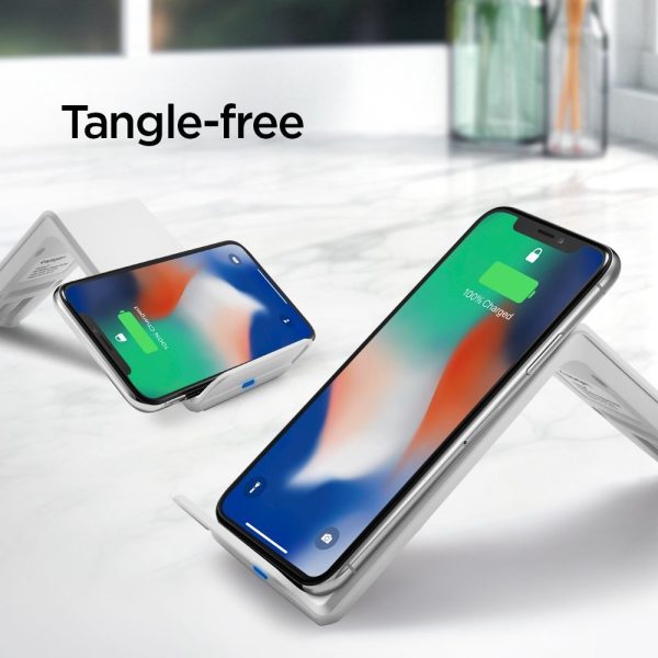 Spigen F303W Wireless Fast Charger for all Qi Certified Devices - White