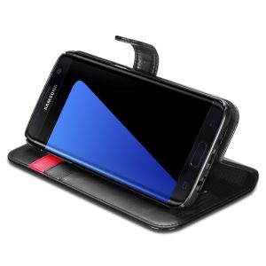 Samsung Galaxy S7 Edge Spigen Original Wallet S Flip Cover Case  - Black
