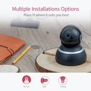 Yi Dome Camera 1080p HD Pan/Tilt/Zoom Wireless IP Security Surveillance System Night Vision - Black
