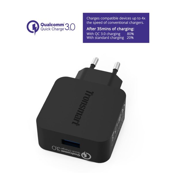 51UvmrrZOGL._SL1000_ Tronsmart 1 Port Wall Qualcomm 3.0 Certified Rapid Charger - WC1T - EU Plug - Image 5