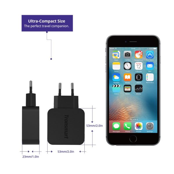 618F1zJ6cZL._SL1000_ Tronsmart 1 Port Wall Qualcomm 3.0 Certified Rapid Charger - WC1T - EU Plug - Image 6