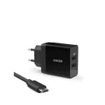 Anker PowerPort 2 Wall Charger & 3ft Micro USB Cable - Black B2021L11