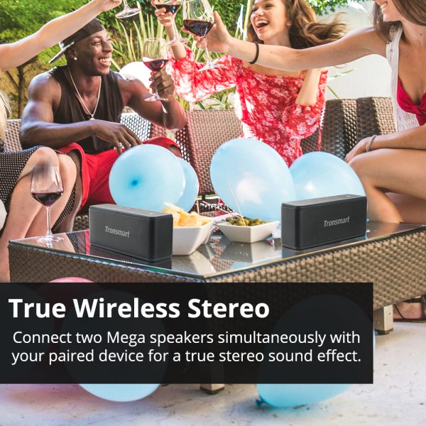 Tronsmart Mega 40W Bluetooth Speaker with 15-Hour Playtime, TWS, Dual-Driver Portable Wireless Speaker with Built-in Mic, NFC & Deep Bass - Image 4