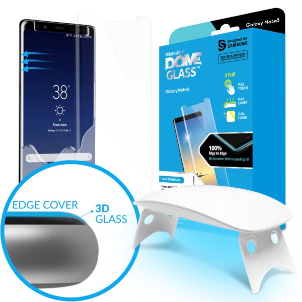 whitestone-dome-galaxy-note-8-new Galaxy Note 8 Whitestone Dome Glass with UV Light & Easy Install Kit - Image 1