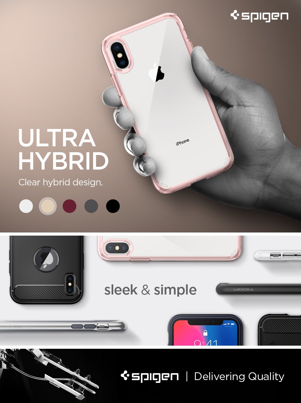 ultra hybrid rose crystal iphone x