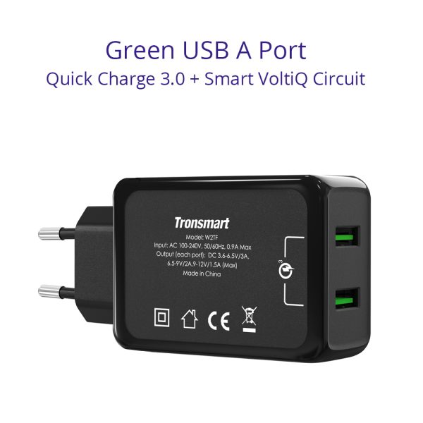 W2TF 2 Ports Qualcomm Quick Charge 3.0 USB Wall Charger - EU Plug - Image 3