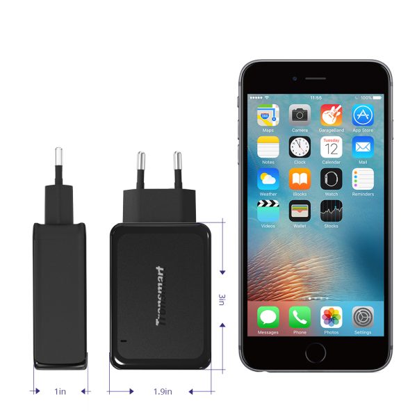 W2TF 2 Ports Qualcomm Quick Charge 3.0 USB Wall Charger - EU Plug - Image 7