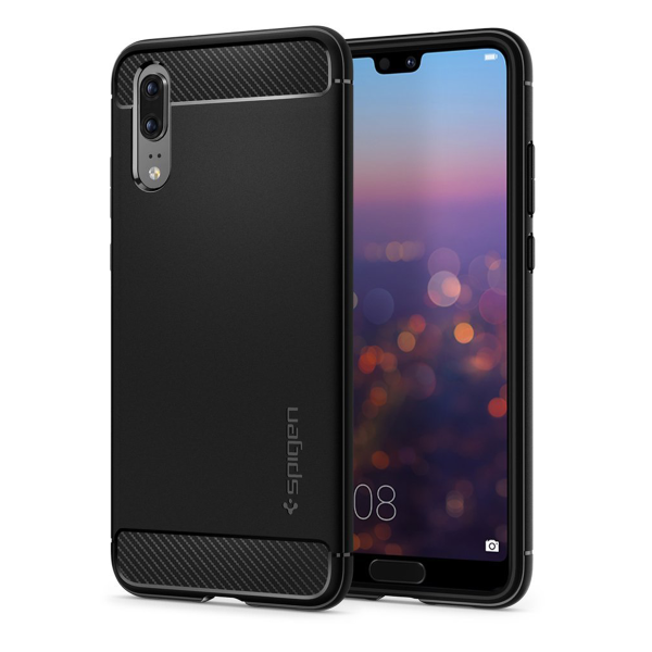 products-p20-rugged-square__60346.1525778786.1280.1280 Huawei P20 Spigen Rugged Armor Case - Black - Image 1