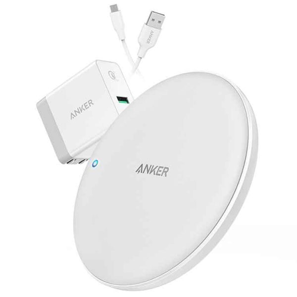 Anker PowerWave 7.5 Fast Wireless Charging Pad Internal Cooling Fan, Qi-Certified, 7.5W  B2514L21  - White - Image 1