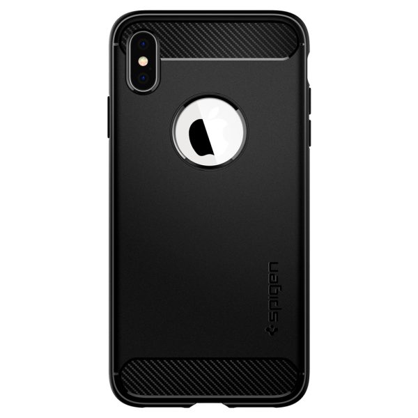 iPhone XS Max Case Rugged Armor by Spigen Matte Black 065CS25125 - Image 3