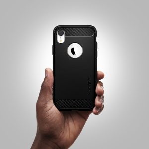 iPhone XR Rugged Armor Case Spigen Matte Black 064CS24871 - Image 9