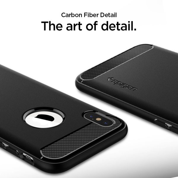 iPhone XS Max Case Rugged Armor by Spigen Matte Black 065CS25125 - Image 8