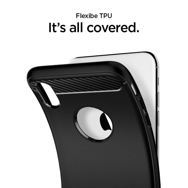 iPhone XS Max Case Rugged Armor by Spigen Matte Black 065CS25125 - Image 9