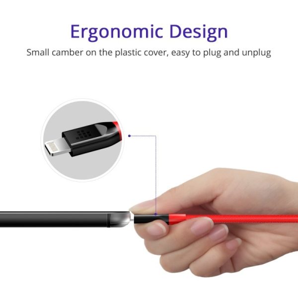 Tronsmart Double Braided Lightning Cable MFi Certified 1.2 M / 4 Feet Length - Red