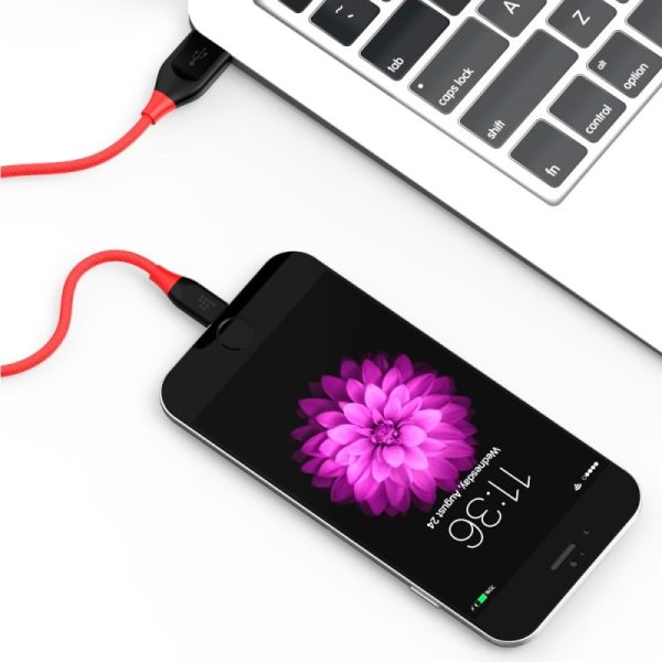 Tronsmart Double Braided Lightning Cable MFi Certified 1.2 M / 4 Feet Length - Red