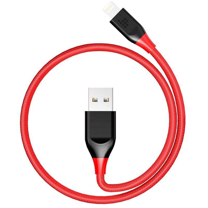 iPhone Lightning Cable 4 feet MFi Certified Double Braided by Tronsmart - Red