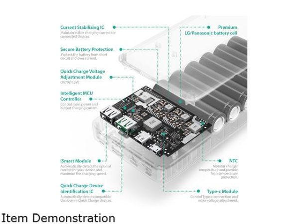RAVPower 20100 mAh QC 3.0 Power Bank External Battery Pack Portable Charger with Qualcomm Certified Quick Charge 3.0 - Black