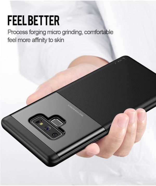 Samsung Galaxy Note 9 Shield Series/ Elegant Grid Design TPU Hybrid Case by iPaky - Black