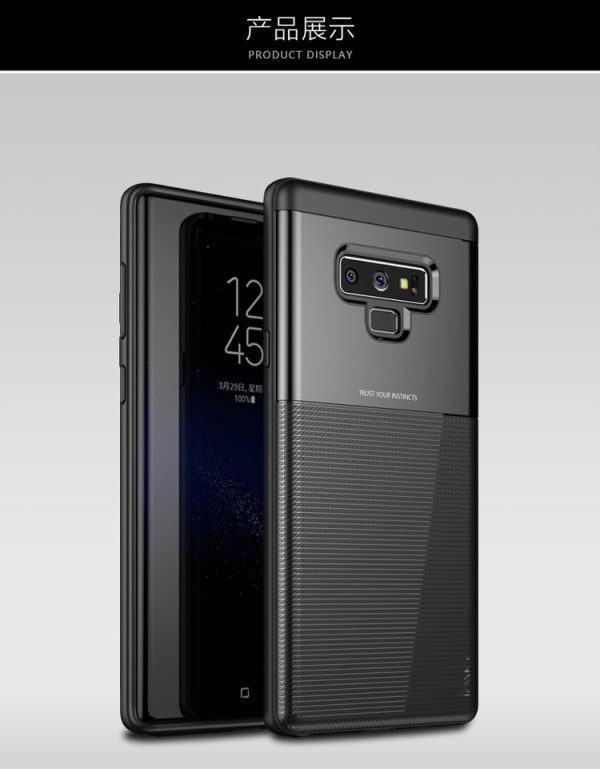 Samsung Galaxy Note 9 Shield Series/ Elegant Grid Design TPU Hybrid Case by iPaky - Black