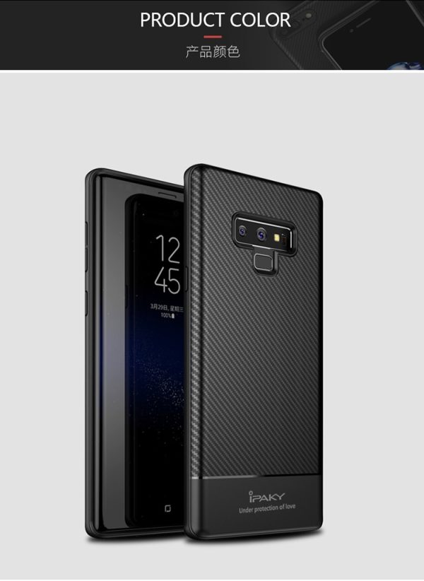 Samsung Galaxy Note 9 Carbon Fiber Series / TPU Case with Carbon Fiber Pattern by iPaky - Black