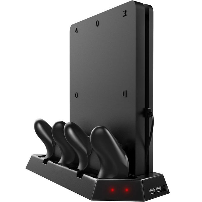 PlayStation 4 Slim Vertical stand with Charging Station for 2 Controllers Black