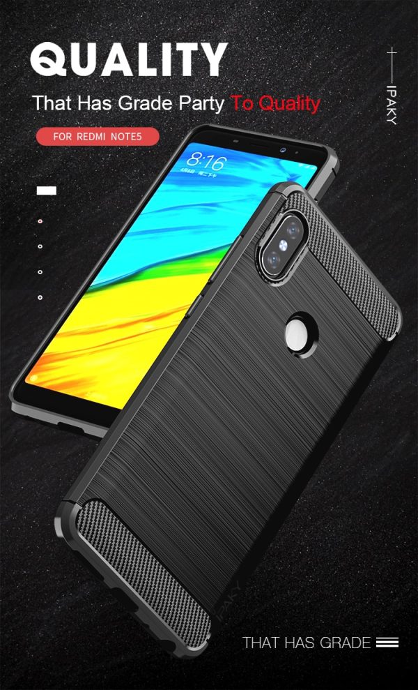 Redmi Note 5 / Redmi Note 5 Pro / Redmi Note 5 Ai  Concise Series / Slim Anti-fingerprint TPU Case by iPaky - Black.