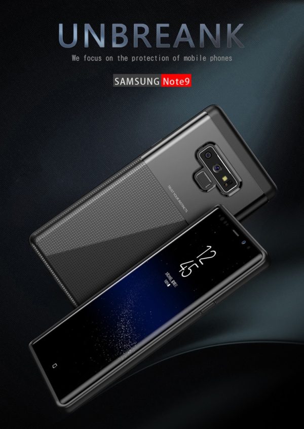 Samsung Galaxy Note 9 Shield Series/ Elegant Grid Design TPU Hybrid Case by iPaky - Black