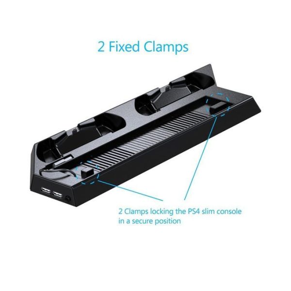 PlayStation 4 Slim Vertical stand with Charging Station for 2 Controllers Black PlayStation 4 Slim Vertical stand with Charging Station for 2 Controllers Black