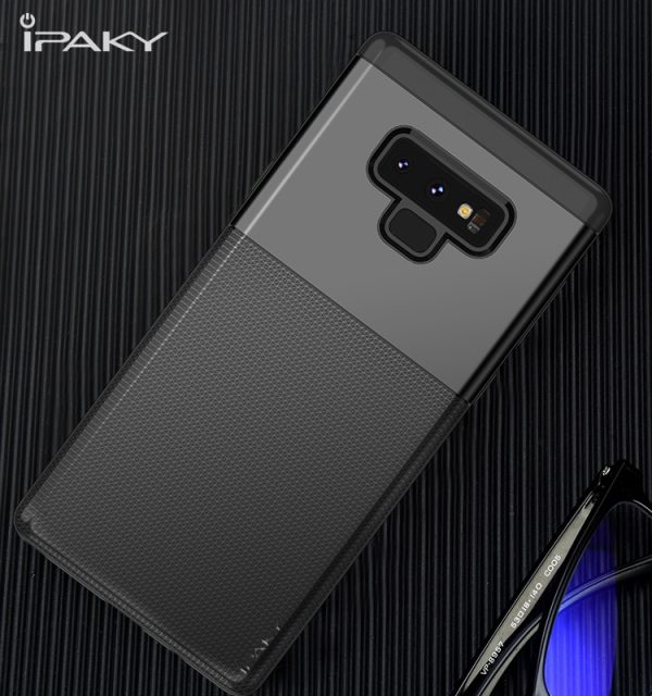 Samsung Galaxy Note 9 Shield Series/ Elegant Grid Design TPU Hybrid Case by iPaky - Black