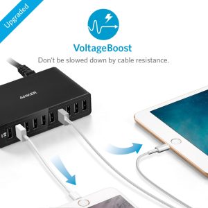Anker PowerPort 10 -60W Charging Station 10 Port USB Charger - Black  (A2133K11)
