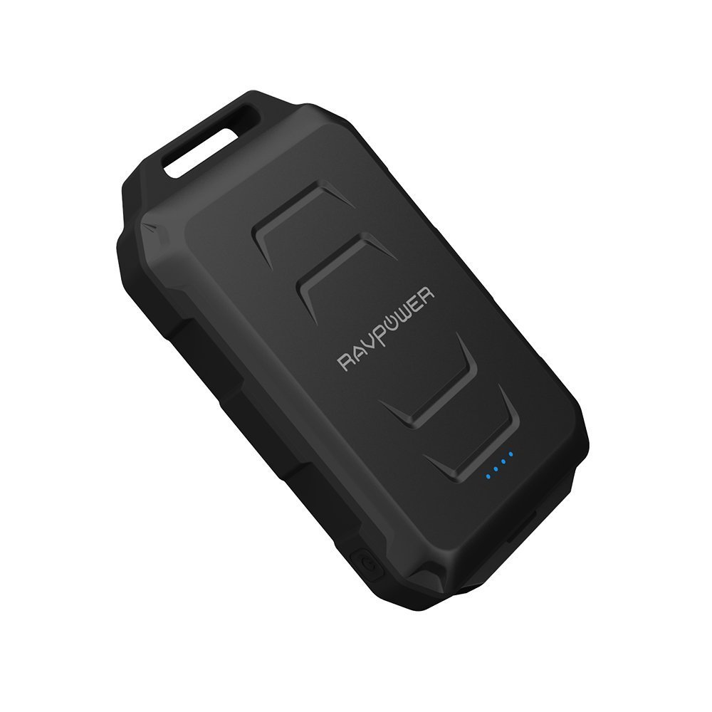 RAVPower 10050mah Waterproof Dustproof and Shockproof Power Bank Built-in Flashlight Black - RP-PB044