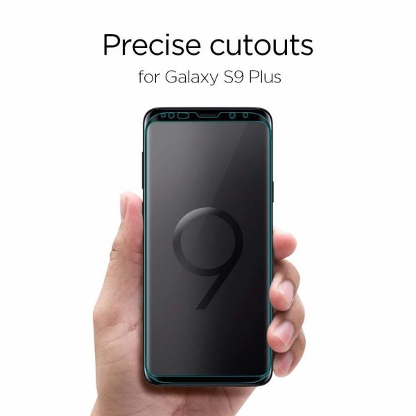 Galaxy S9 Plus Spigen GLASTr Curved Slim Case Friendly Curved Tempered Glass