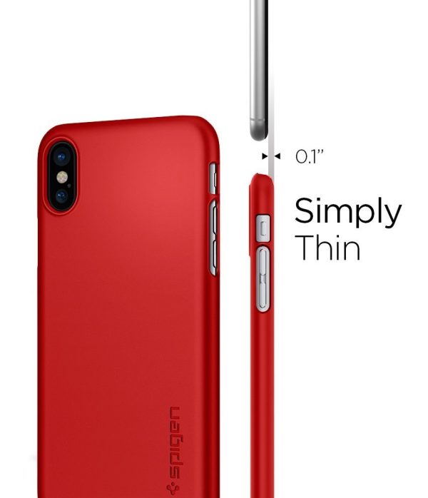 Apple iPhone X Spigen Original Thin Fit - Metallic Red