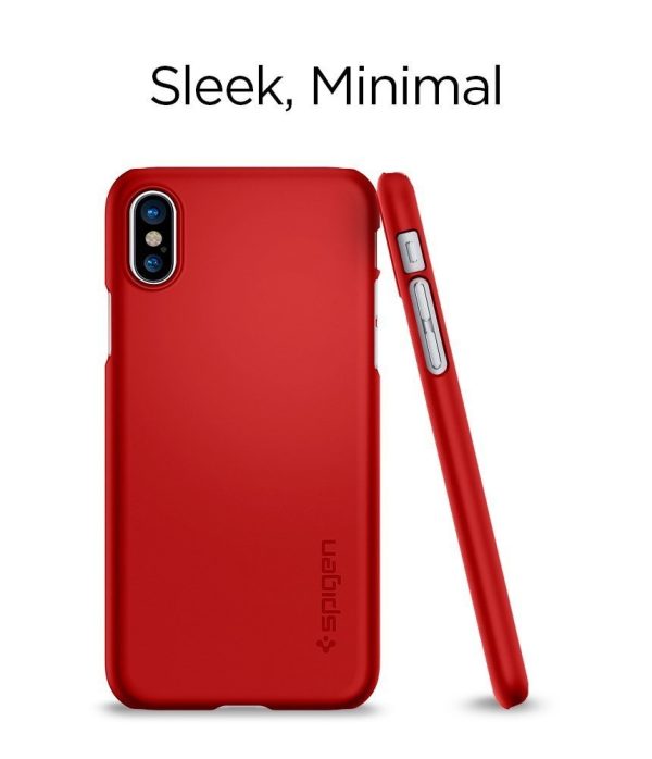 Apple iPhone X Spigen Original Thin Fit - Metallic Red