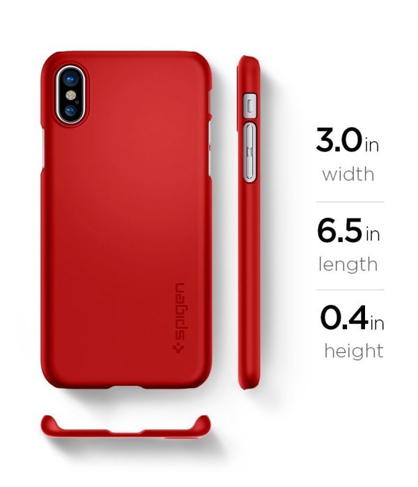 Apple iPhone X Spigen Original Thin Fit - Metallic Red
