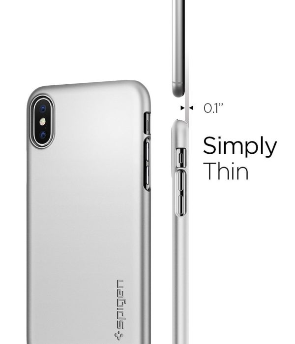 Apple iPhone X Spigen Original Thin Fit - Satin Silver