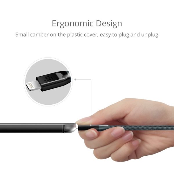 Tronsmart Braided Lightning Cable MFi Certified 10 Ft. Length - Black