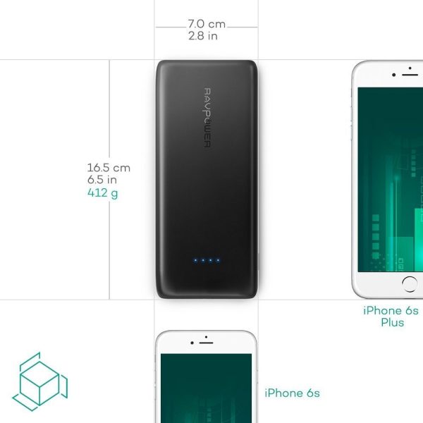 RAVPower 22000mah Power Bank High Capacity Portable Battery Pack 22000mah with 3 USB Ports,