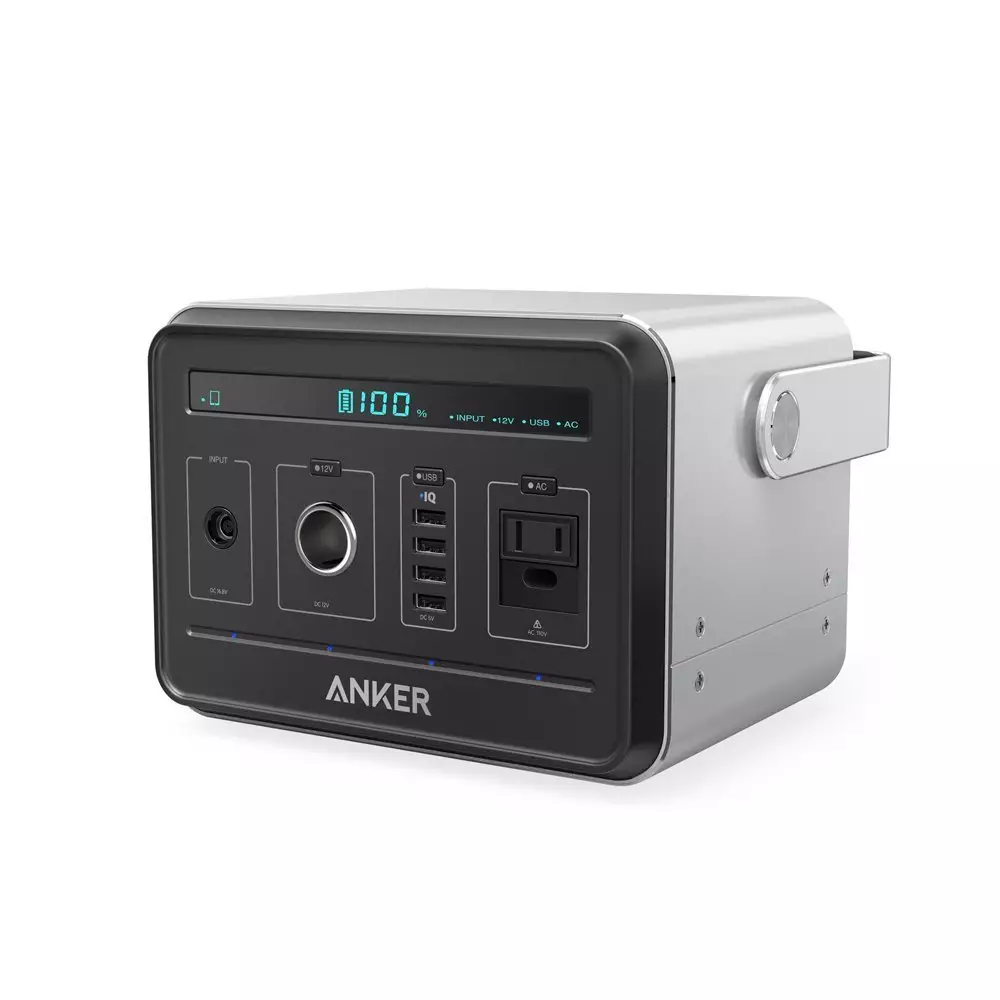 Anker PowerHouse, Compact 400Wh / 120,000mAh Portable Outlet, Generator Alternative Rechargeable Power Source with Silent DC/AC Power Inverter, 12V Car, AC & USB OutputsA1701511