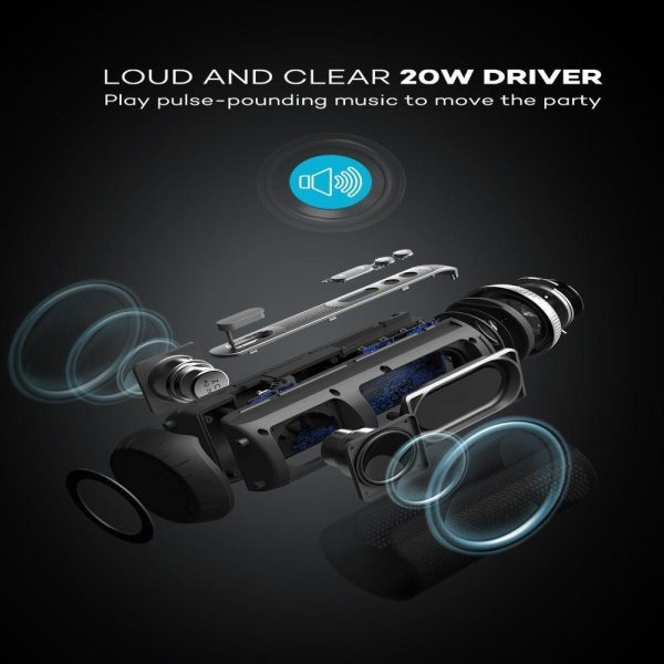 TaoTronics 20W Bluetooth Speaker for 360° Loud Audio Reproduction - TT SK 11