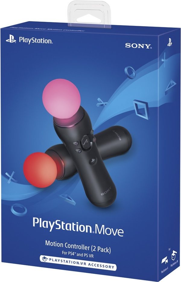 Pack of 2 Move Motion Controller For Play Station  Black  - Sony Pack of 2 Move Motion Controller For Play Station  Black  - Sony