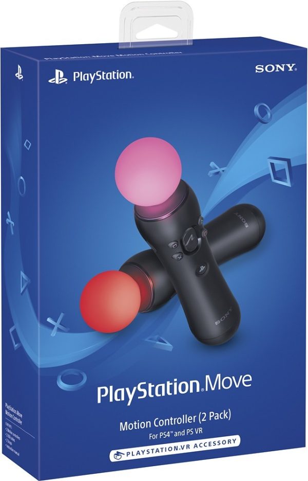 Pack of 2 Move Motion Controller For Play Station  Black  - Sony Pack of 2 Move Motion Controller For Play Station  Black  - Sony