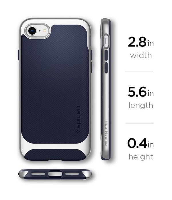 Apple iPhone 8 / 7 Original Spigen Case Neo Hybrid Herringbone - Satin Silver