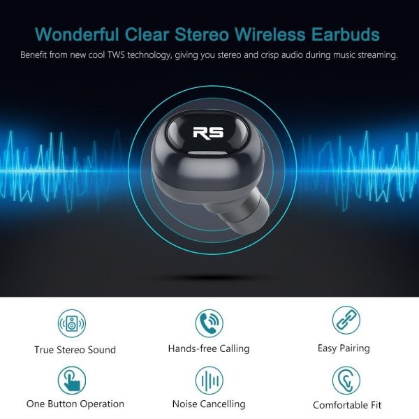 Riversong AirX 2 Mini Bluetooth 4.1 Earphone Headphone Twins True Wireless Earphone Earbuds In-Ear Invisible Earpieces Earpods - Deep Grey