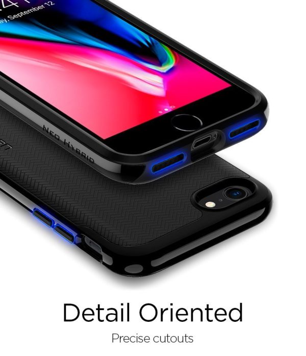 Apple iPhone 8 / 7 Original Spigen Case Neo Hybrid Herringbone - Shiny Black Apple iPhone 8 / 7 Original Spigen Case Neo Hybrid Herringbone - Shiny Black