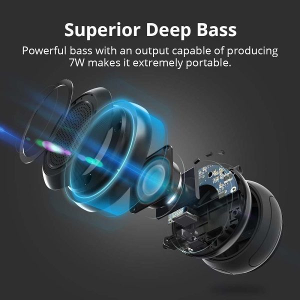 Tronsmart Splash Wireless Bluetooth Speaker, IP67 Waterproof , 10-Hour Playtime, Enhanced Bass, Built-in Mic, True Wireless Stereo - Black