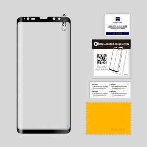 Galaxy Note 8 Spigen GLASTr 3D Curved Case Friendly Curved Tempered Glass
