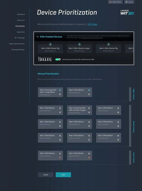 Linksys WRT32X AC3200 Dual-Band Wi-Fi Gaming Router with Killer Prioritization Engine