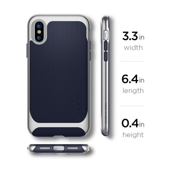 Apple iPhone X Original Spigen Case Neo Hybrid - Satin Silver