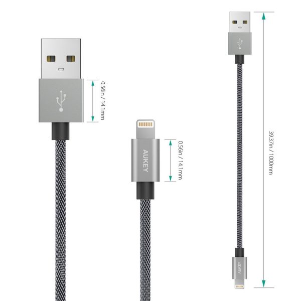 AUKEY Lightning Cable, 3.3ft Apple Certified and Braided Exomesh Cable for iPhone 7, 7 Plus, 6S, 6 Plus, iPad Pro - CB-D24